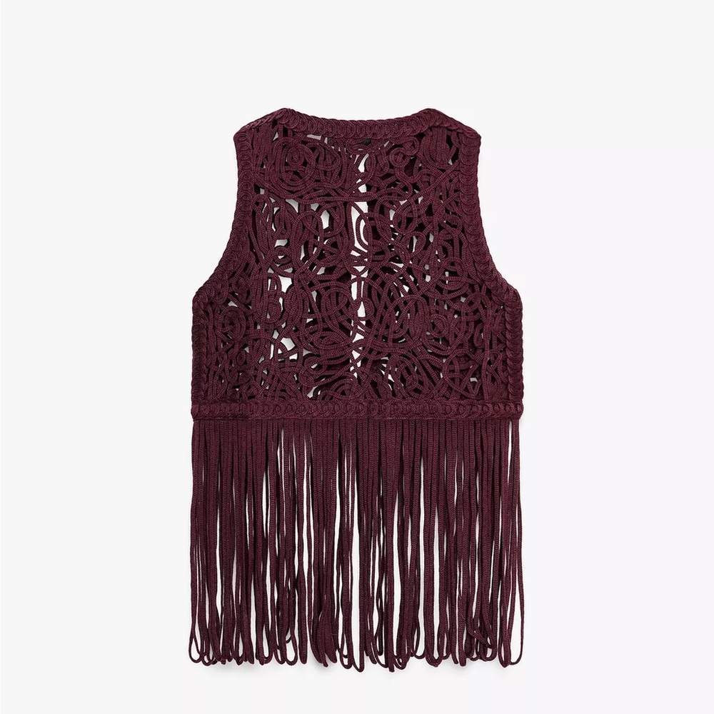 MACRAMÉ FRINGE VEST - Picture 6 of 8